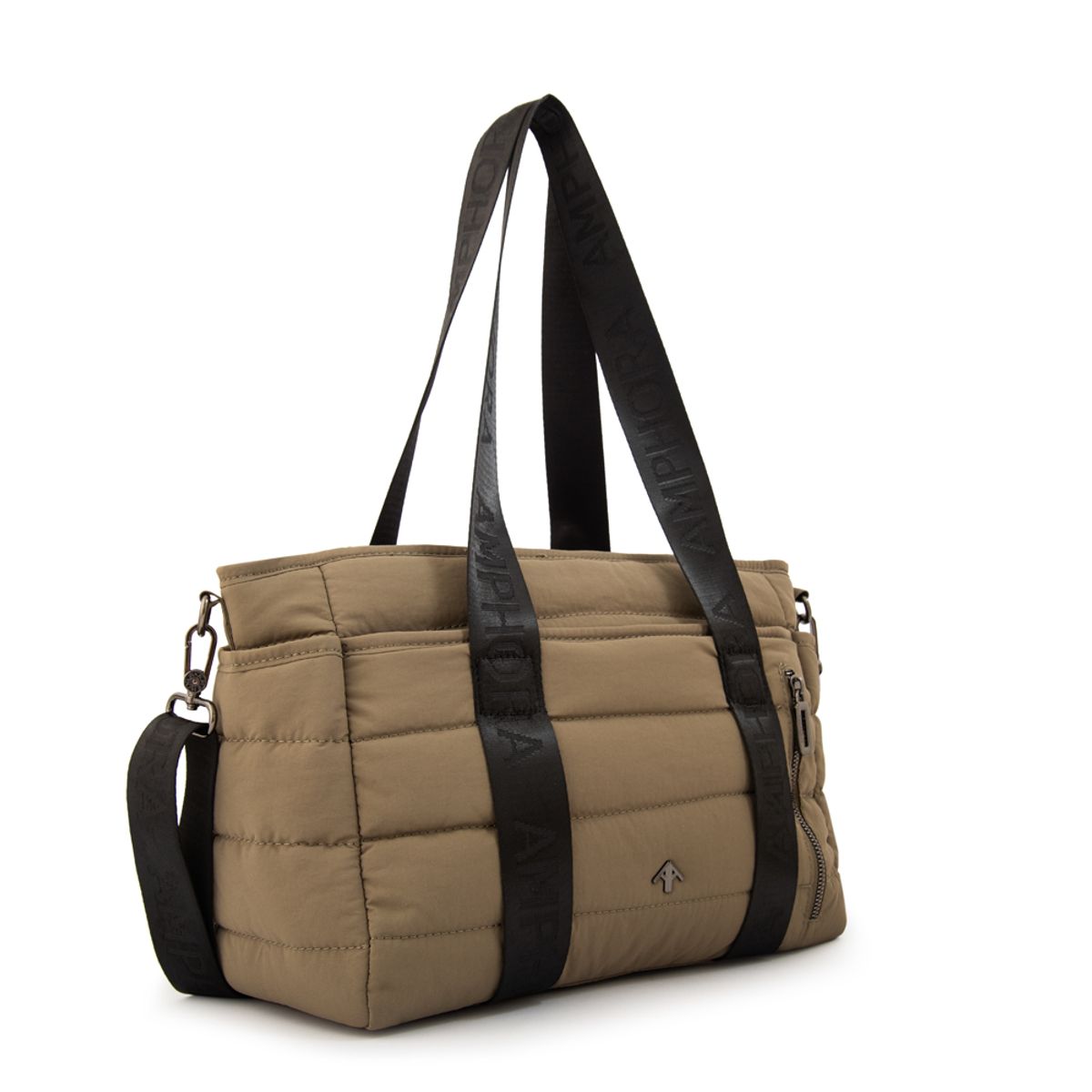 AMPHORA - Cartera tote simona mediana verde oliva