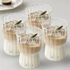 SANTU HOME & DECO - Set 4 Vasos Estriados Medianos 250ml