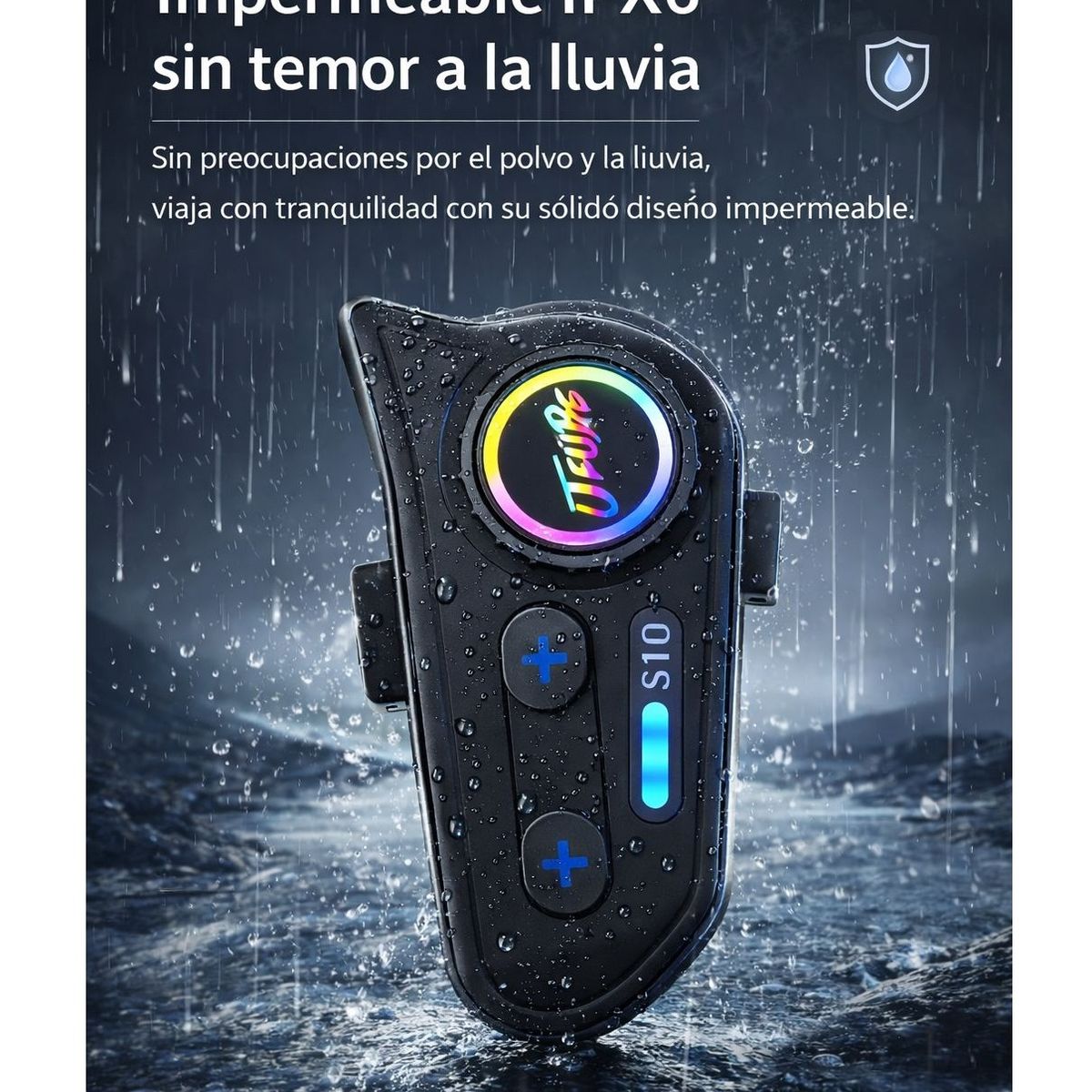 IRM - x2 Intercomunicador Para Casco Moto Biscileta Manos Libres Impermeable Trabajo Auricular
