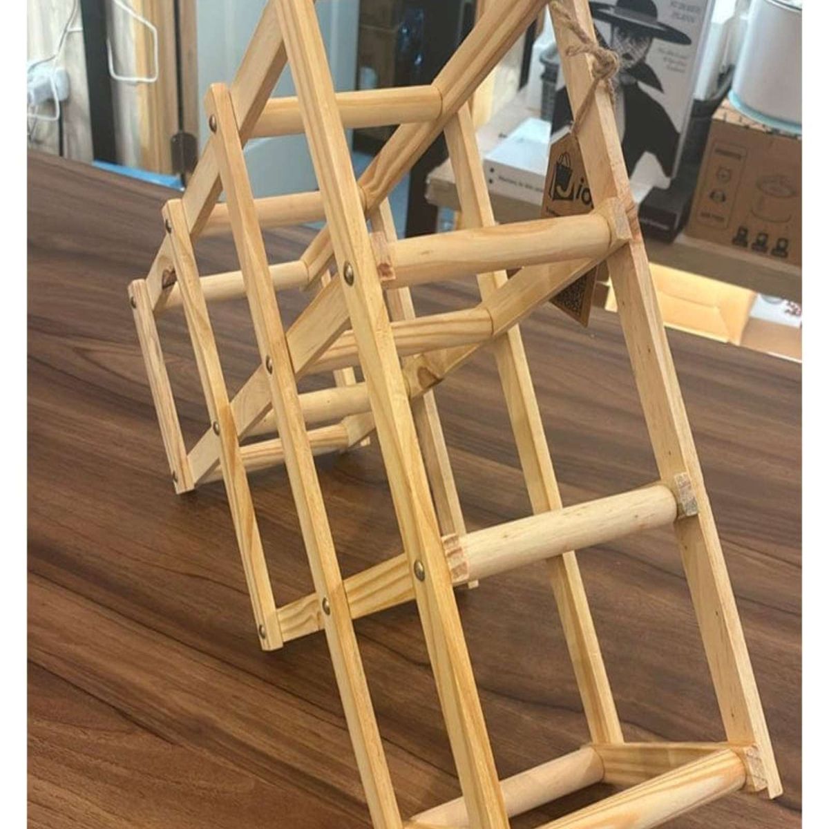 GENERICO - Porta Vino Botellas Plegable Soporte De Vino Madera 6 Pts