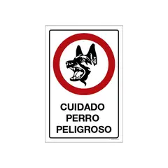 MAU PRINT - Señaletica de Cuidado Perro Peligroso Pastor Alemán 20x30