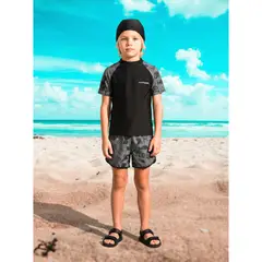 LIKE SHOP - Conjunto De Baño Hombre Juvenil Short Polera Y Gorro Secado Rápido 8002