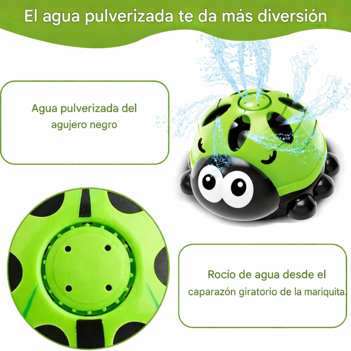 GENERICO - Aspersor de Agua Mariquita para Niños Seguro y Giratorio
