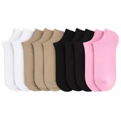 STELLA NERA - 12 Pares Calcetines Mujer Deportivas 100% Bambú Sin Costura