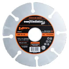 GLADIATOR - DISCO DIAMANTADO CORTE MADERA 4 1/2 DM 8115