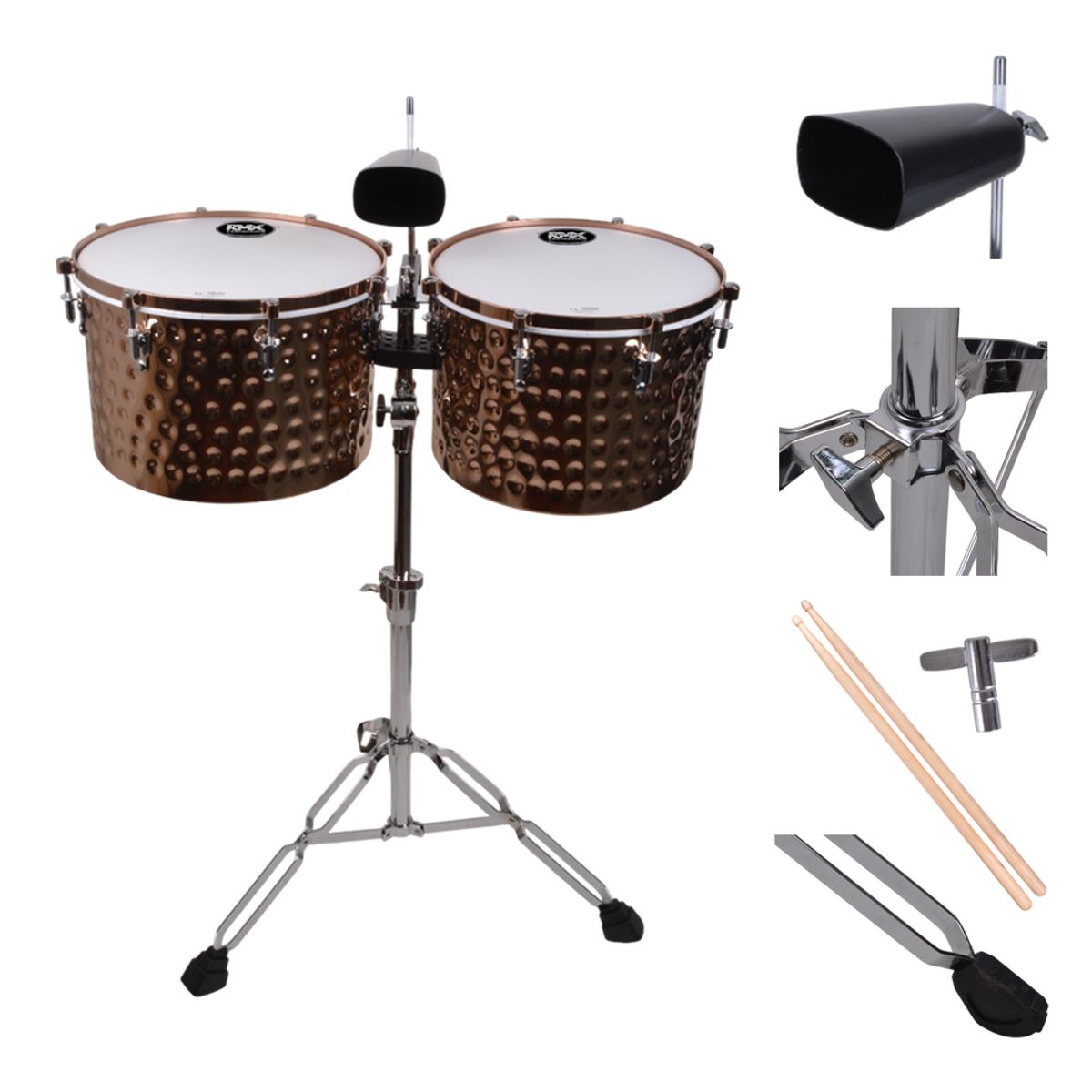 RMX - TIMBALES HQ 15+14 CON CENCERRO GOLDEN MART TIM-1415GD RMX