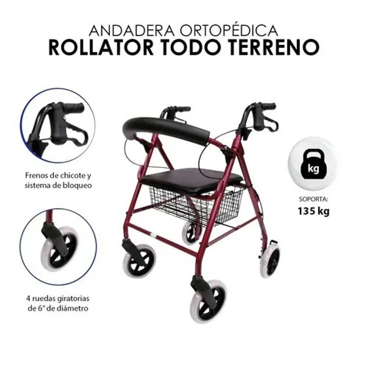 MOVI - BURRITO ANDADOR ORTOPEDICO PLEGABLE CON FRENOS ASIENTO Y CANASTA