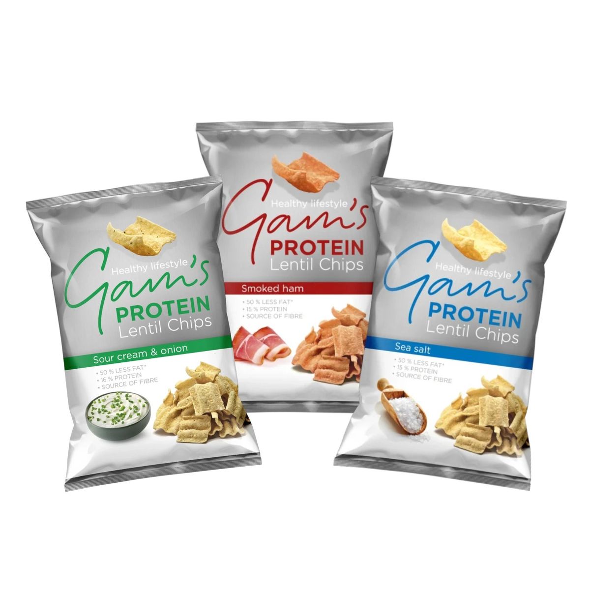 GENERICO - PACK 3 SABORES CHIPS DE PROTEINA 65GRS - GAM'S