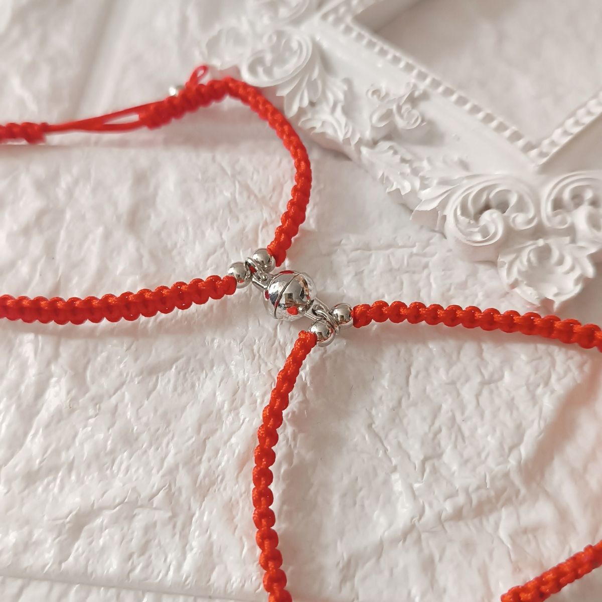 GENERICO - Pulseras hilo rojo para parejas con dije iman