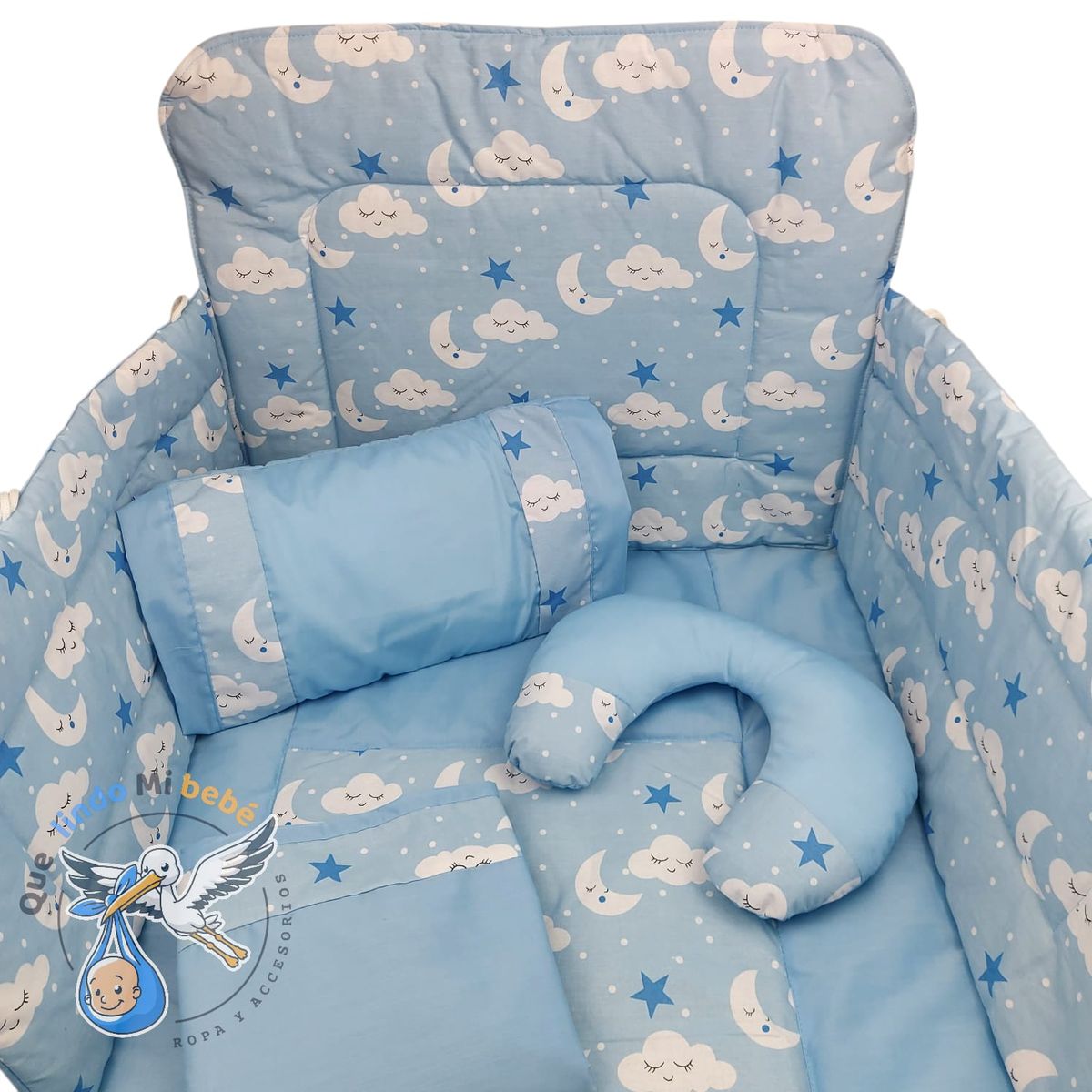 GENERICO - Set Para Cuna Estandar Celeste Cielito