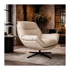 BROOKMAN - Poltrona Furano Ecocuero Gris con Base de Fierro 80x85X96 cm