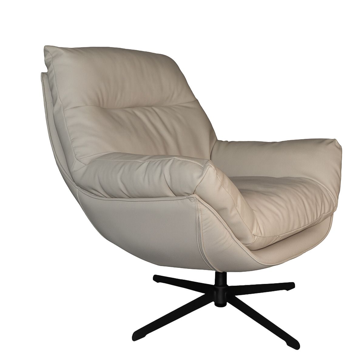 BROOKMAN - Poltrona Furano Ecocuero Gris con Base de Fierro 80x85X96 cm