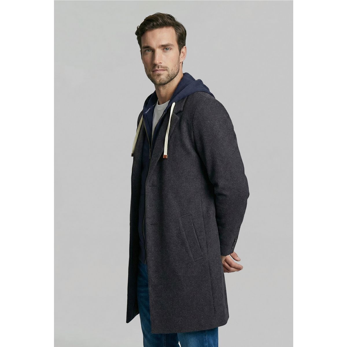 FEROUCH - Abrigo Clásico Houston Dk Grey Melange Ferouch