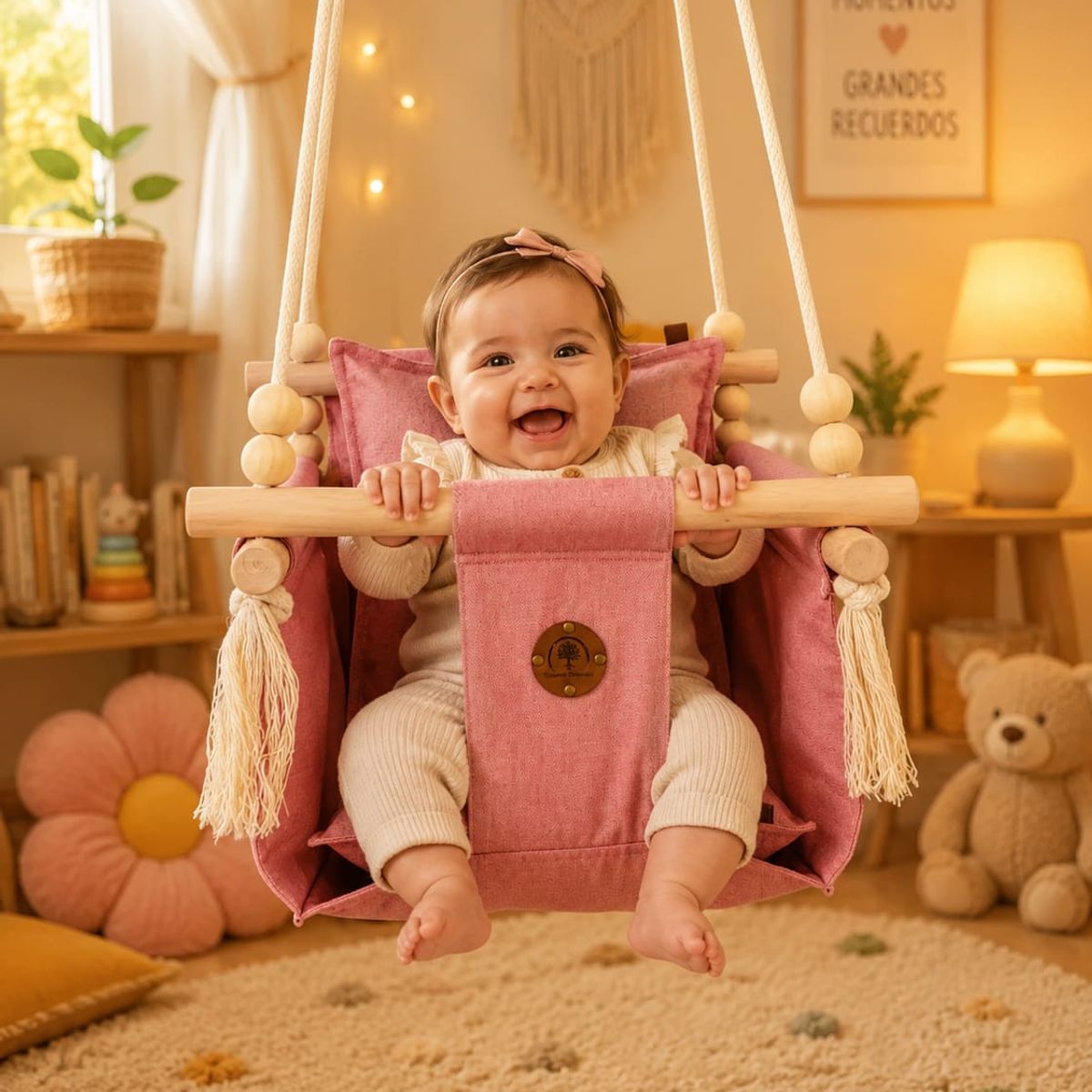 GENERICO - COLUMPIO ERGONÓMICO PARA BEBE CON CINTURON DE SEGURIDAD