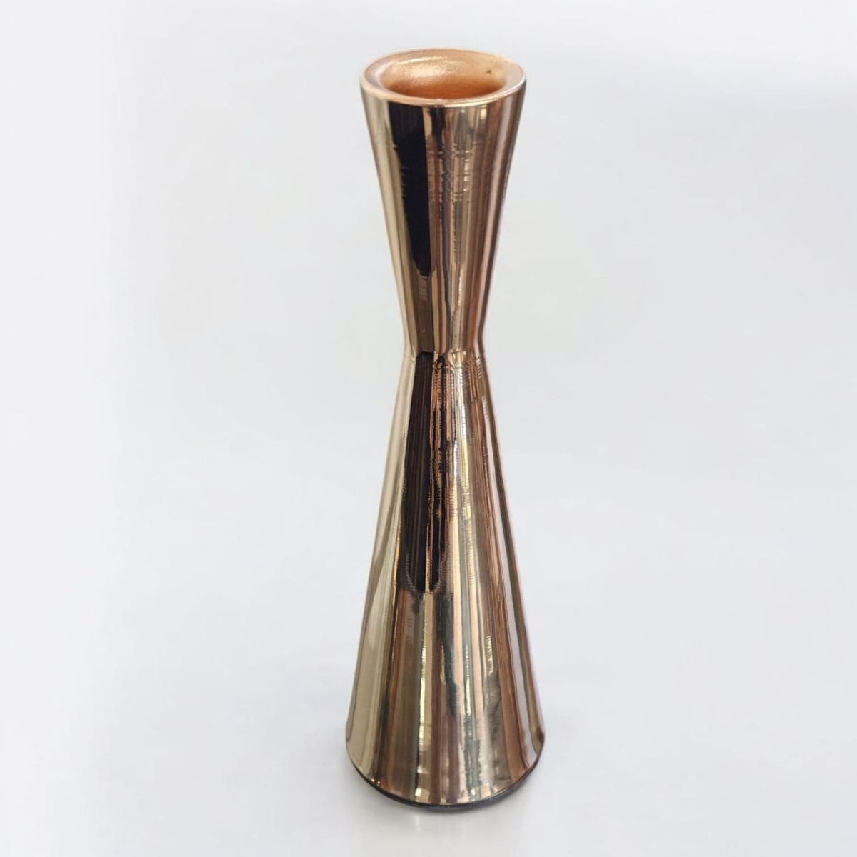 HOME ESSENTIALS - Candelabro de metal dorado 19 cm