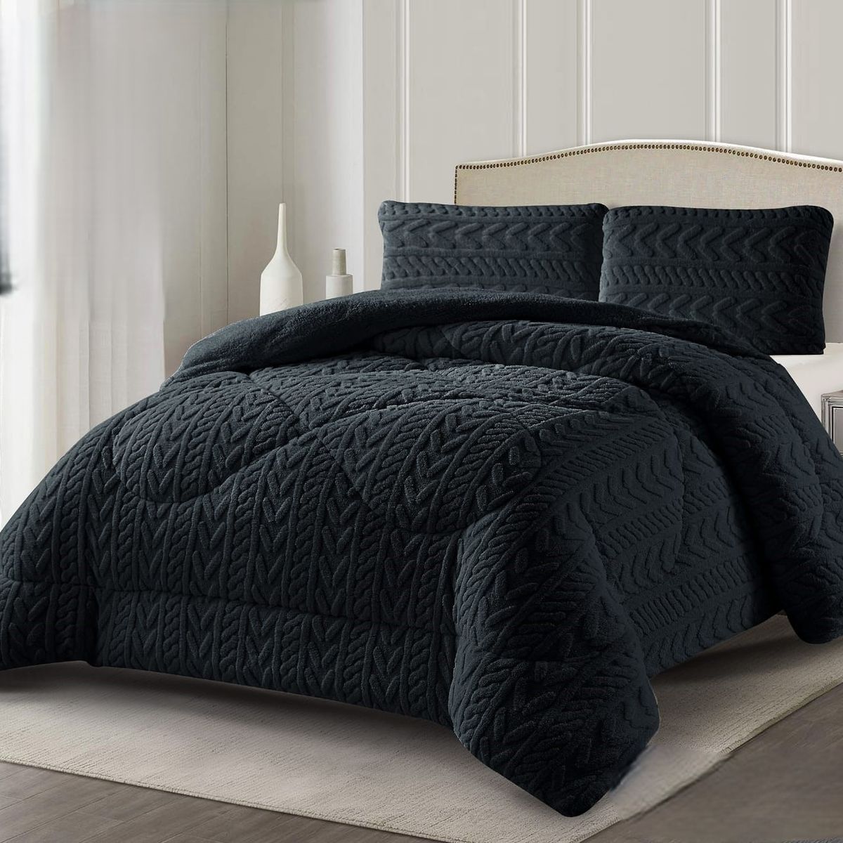 GENERICO - COBERTORES TEXTURIZADOS PARA INVIERNO SHERPAS CON CHIPORROS