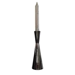 HOME ESSENTIALS - Candelabro de metal plateado 22 cm