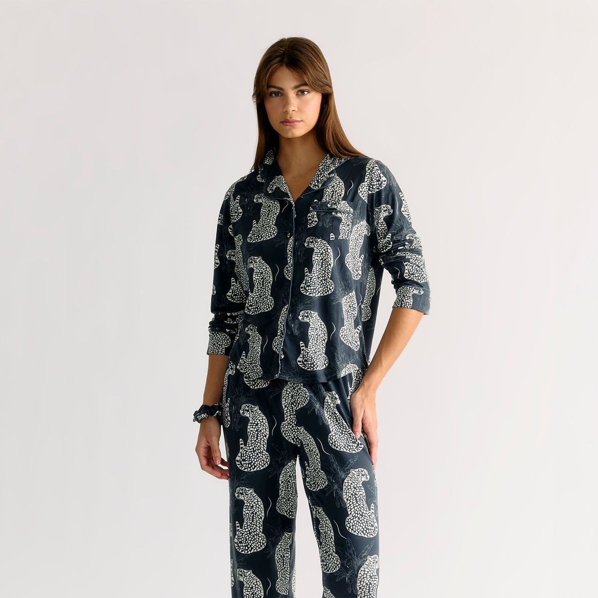 LOUNGE - Set Pijama Mujer Tigres Azul