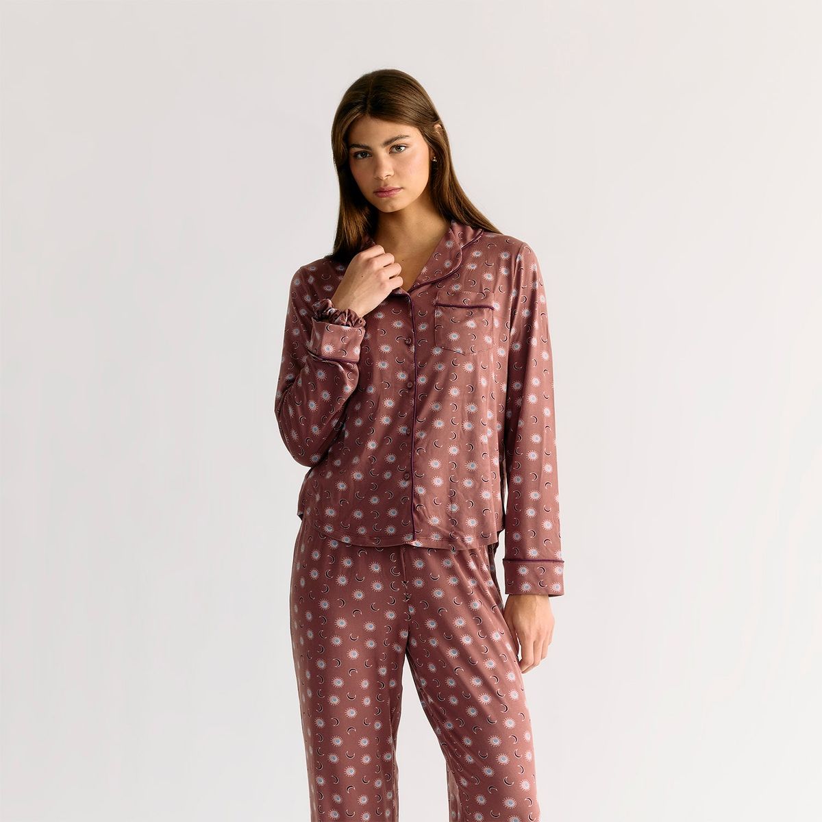 LOUNGE - Set Pijama Mujer Soles Y Lunas