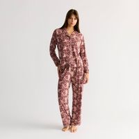 Set Pijama Mujer Flores Bicolor