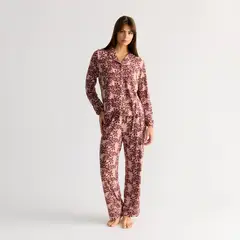 LOUNGE - Set Pijama Mujer Flores Bicolor