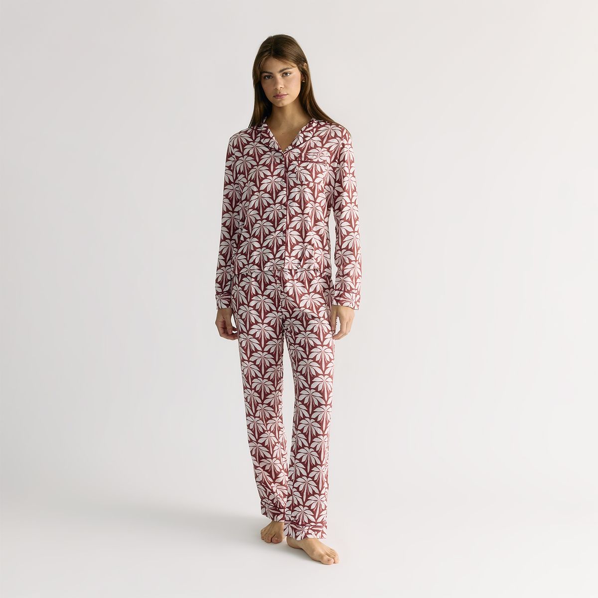 LOUNGE - Pijama Camisero Palmeras Dreamy LOUNGE