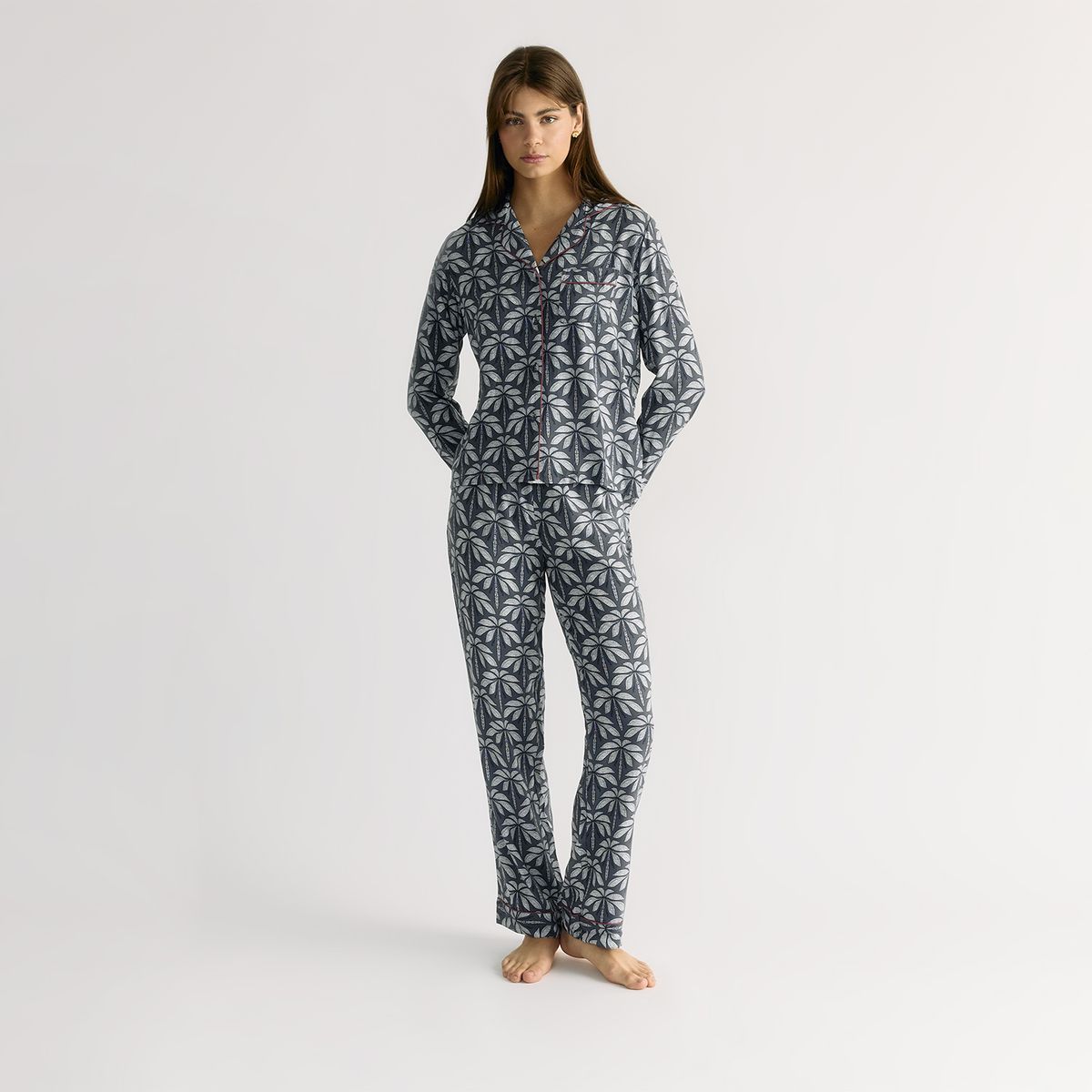 LOUNGE - Pijama Camisero Palmeras Dreamy LOUNGE