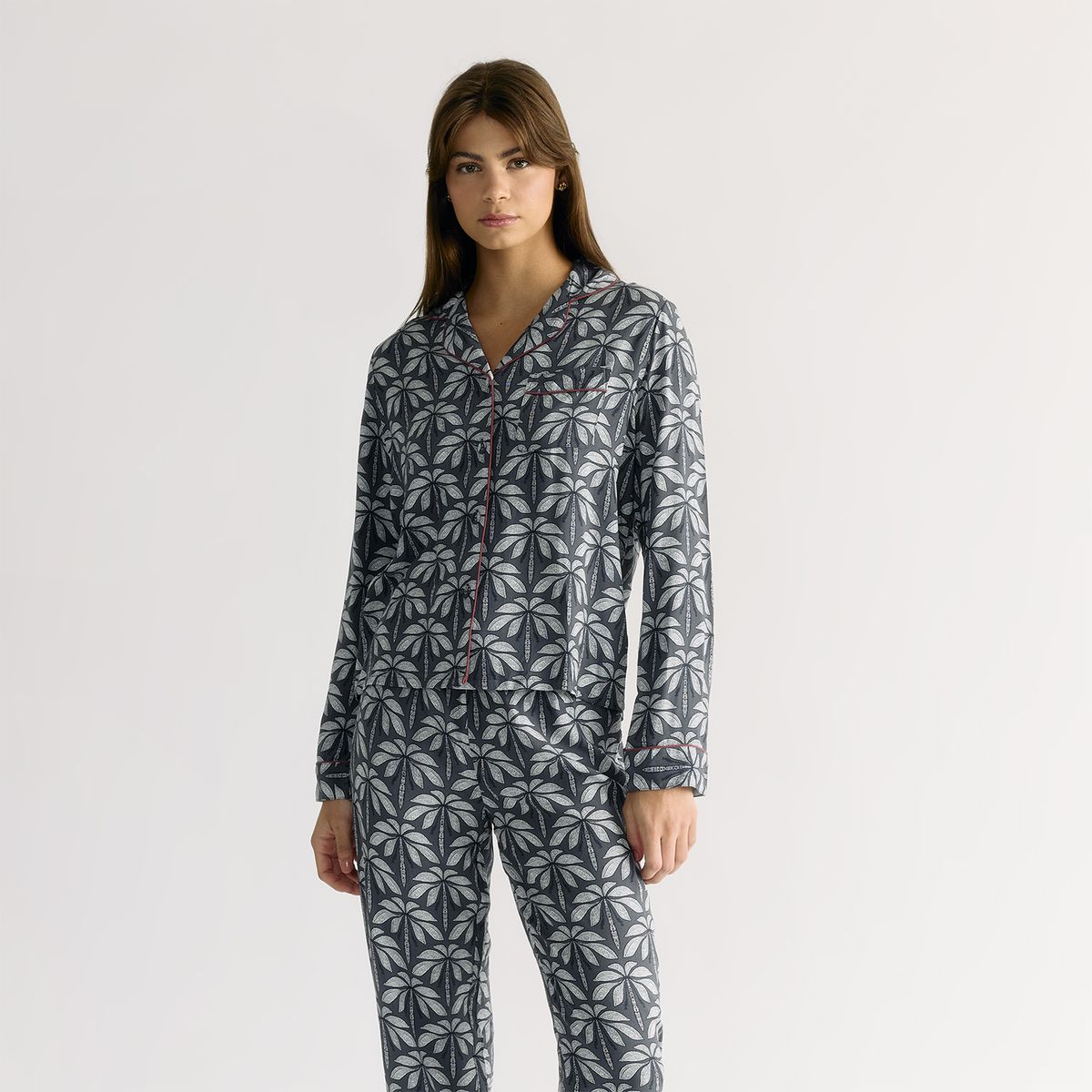 LOUNGE - Pijama Camisero Palmeras Dreamy LOUNGE