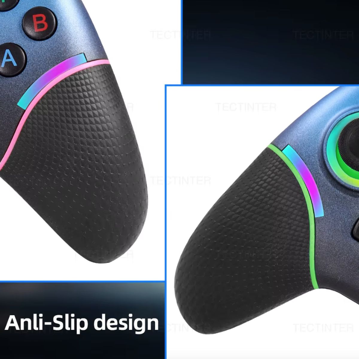 GENERICO - Control Inalámbrico Bluetooth RGB Compatible Nintendo Switch 12 PS3 PS4 PC Android iOS