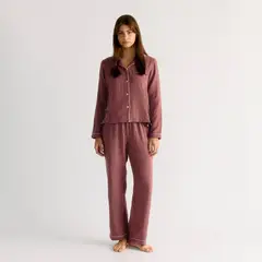LOUNGE - Pijama Mujer Camisero Bicolor