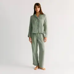 LOUNGE - Pijama Mujer Camisero Bicolor