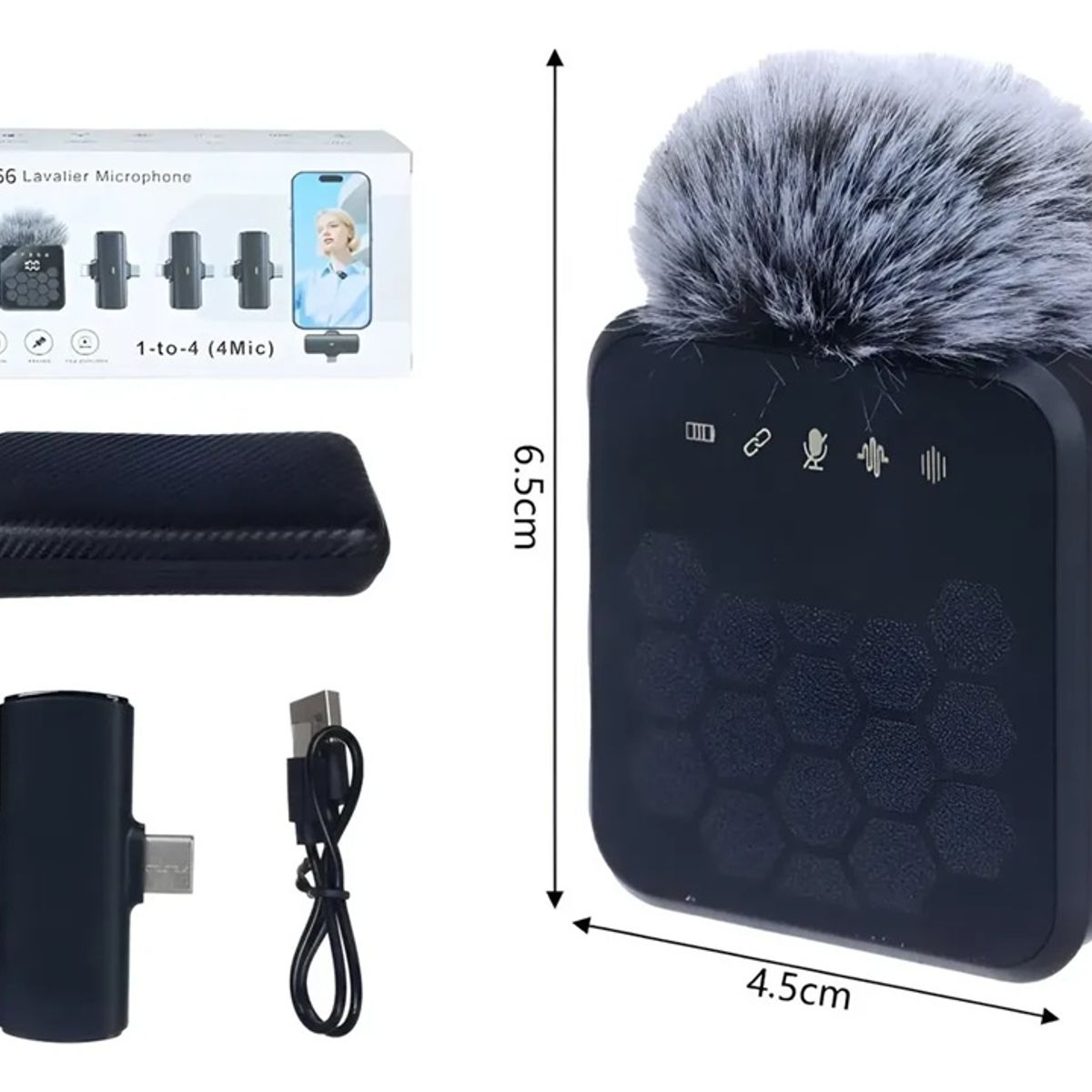 GENERICO - pack de 3 receptores y 1 Microfono Lavalier QY66