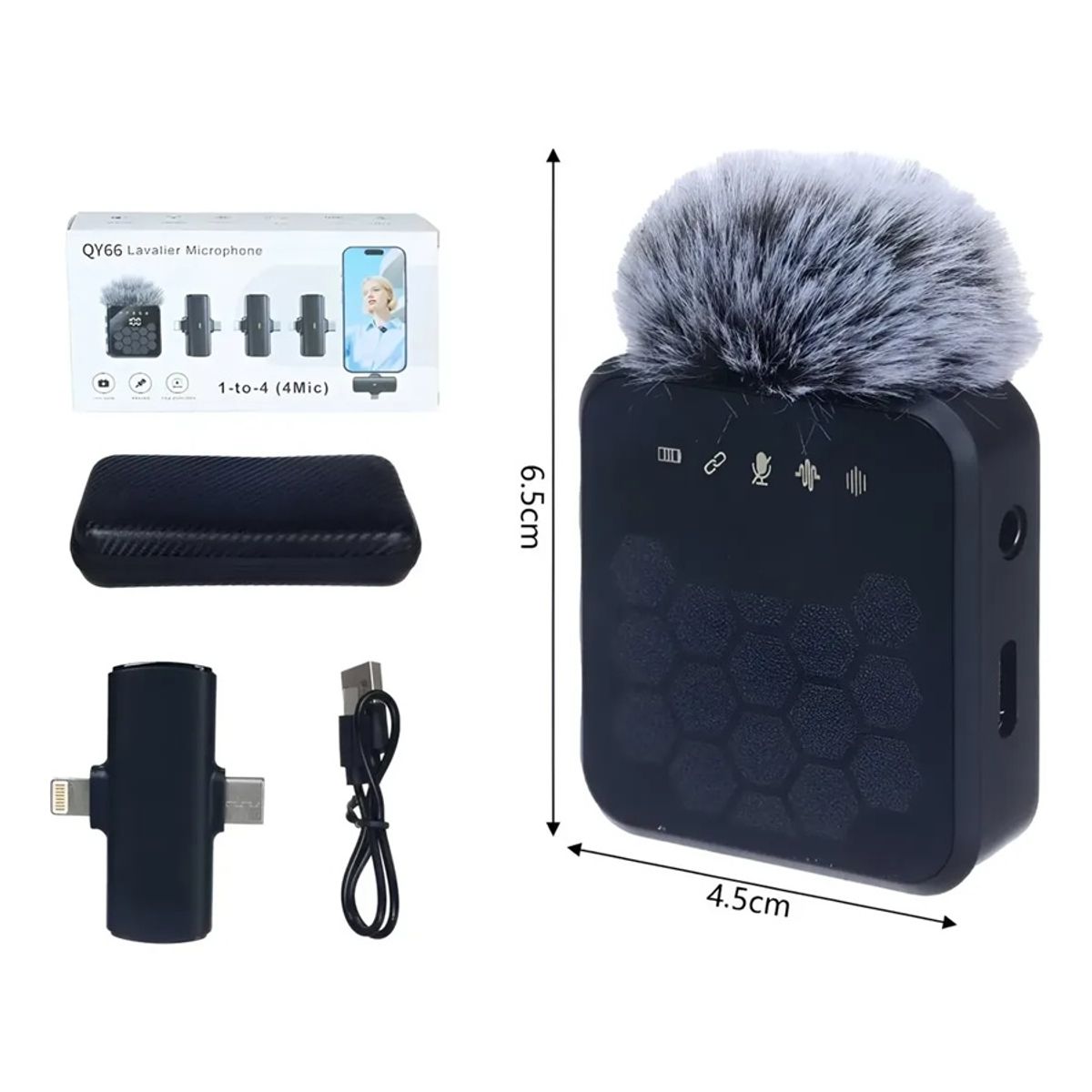GENERICO - pack de 3 receptores y 1 Microfono Lavalier QY66