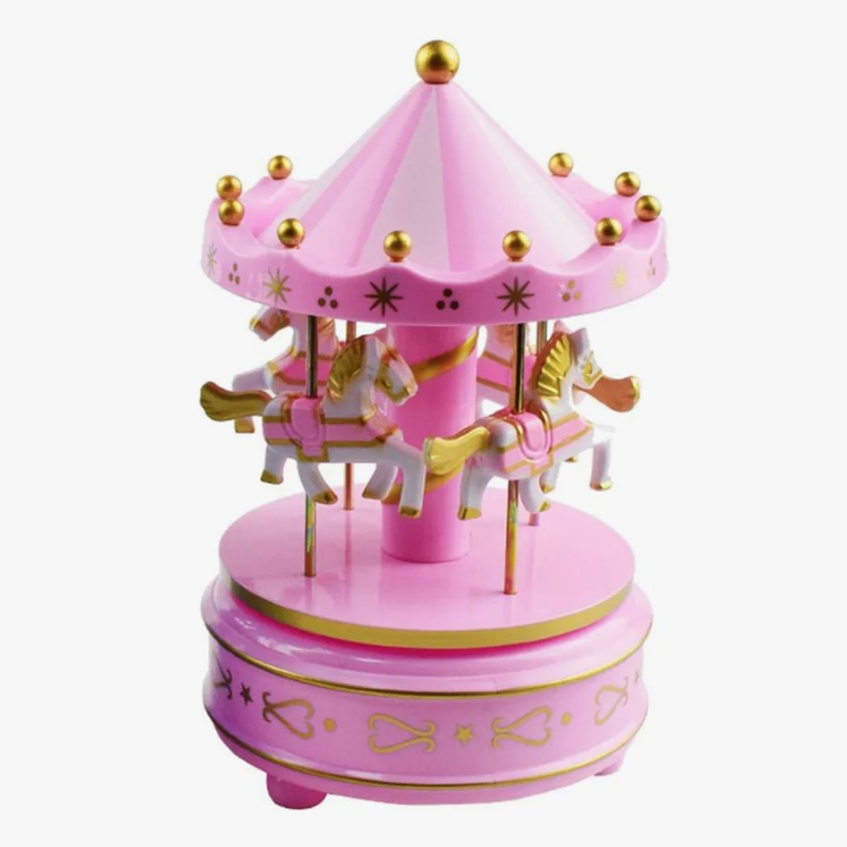 IRM - Caja De Música Carrusel Rosado Clásico Retro