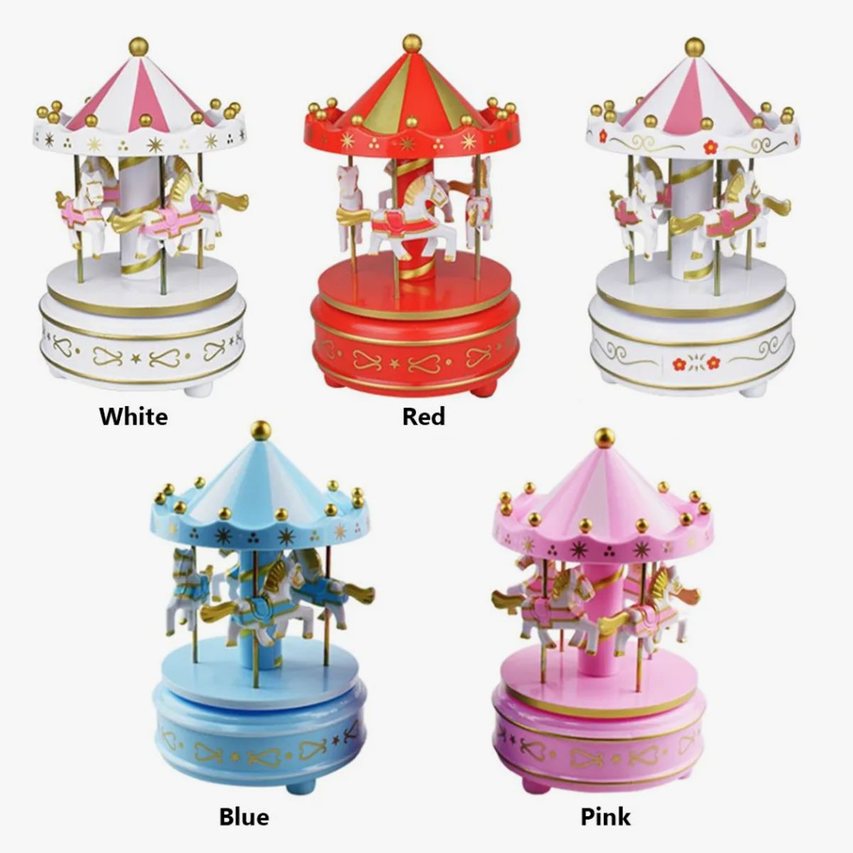 IRM - Caja De Música Carrusel Rojo Clásico Retro
