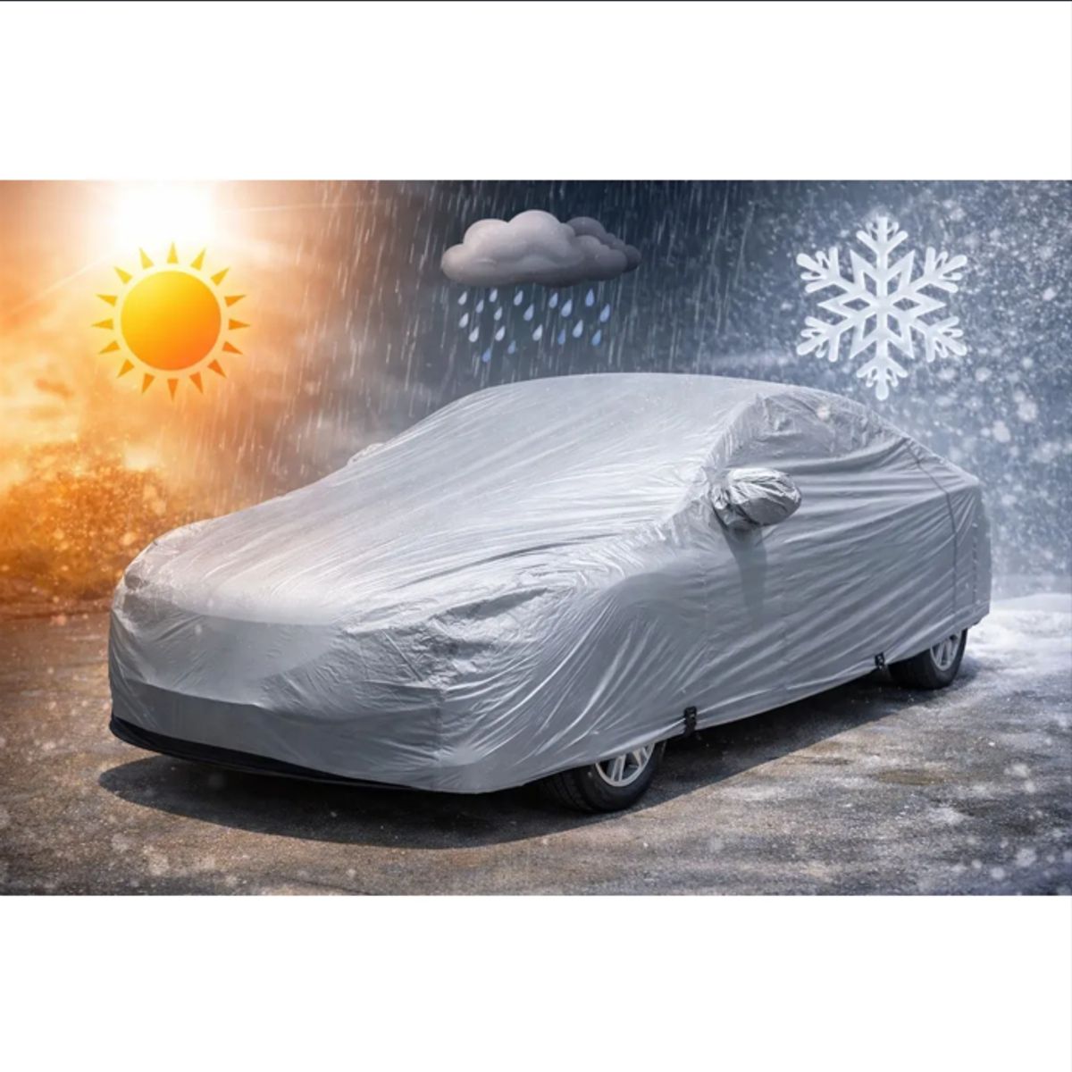 GENERICO - Funda Cubre Auto Premium Impermeable Interior Suave Felpa Lisa talla XL