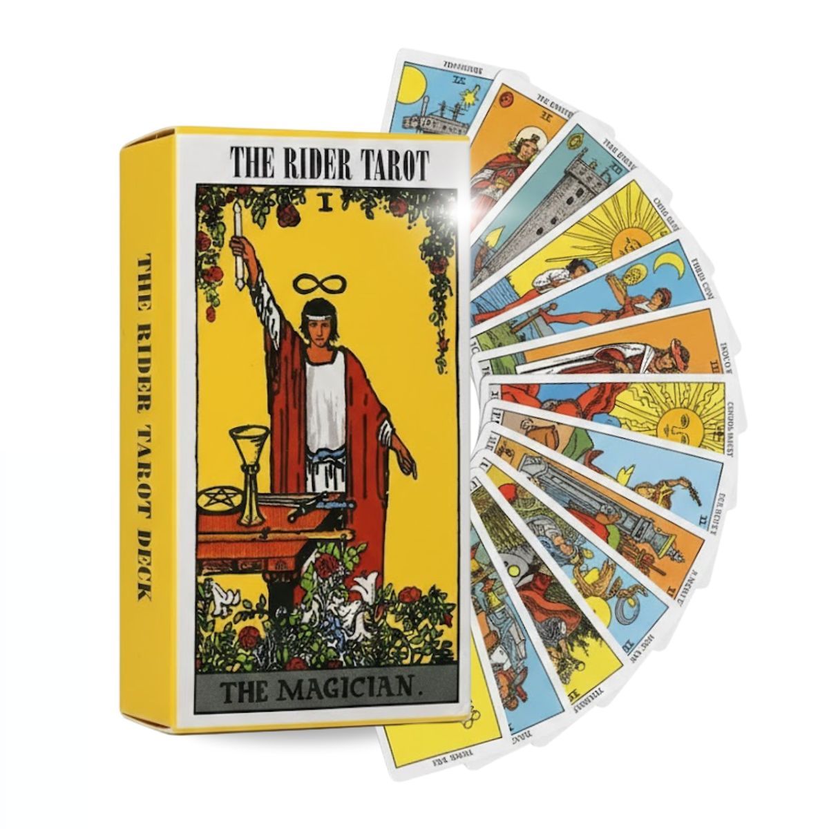 GENERICO - Mazo De Cartas Tarot Rider Waite Marca Computech 78 Arcanos + Guia - Incluye 78 Cartas - Premium