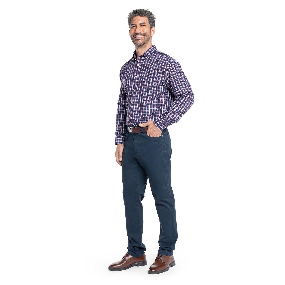 KOTTING - Camisa Manga Larga Cuadros Hombre