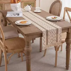 GENERICO - Camino De Mesa Estilo Macramé Con Diseño En Yute 33x180 Cm md01