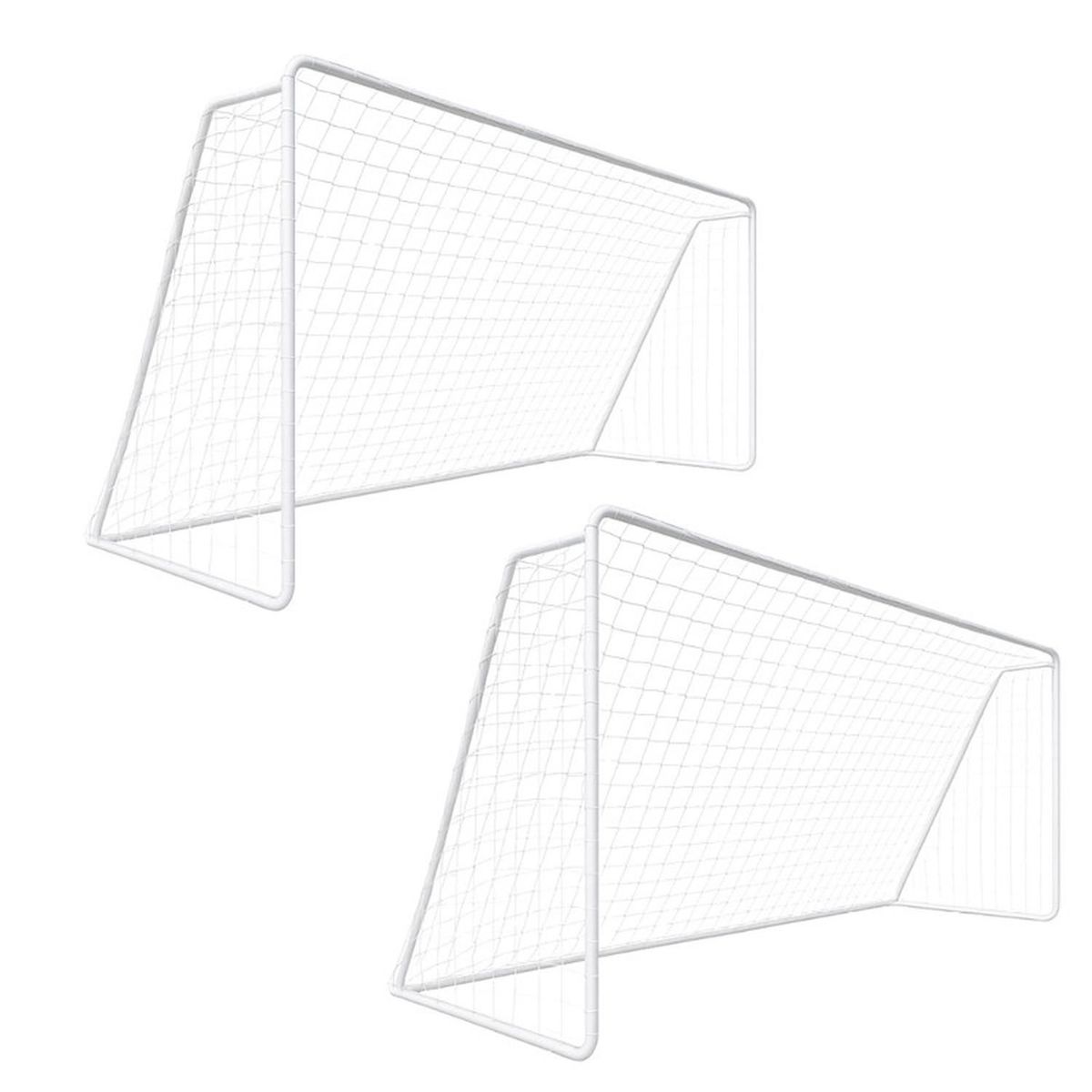 AUCKLAND OUTDOOR - Pack 2 Arcos Fútbol Metálico 240x170x100 Cm + Red