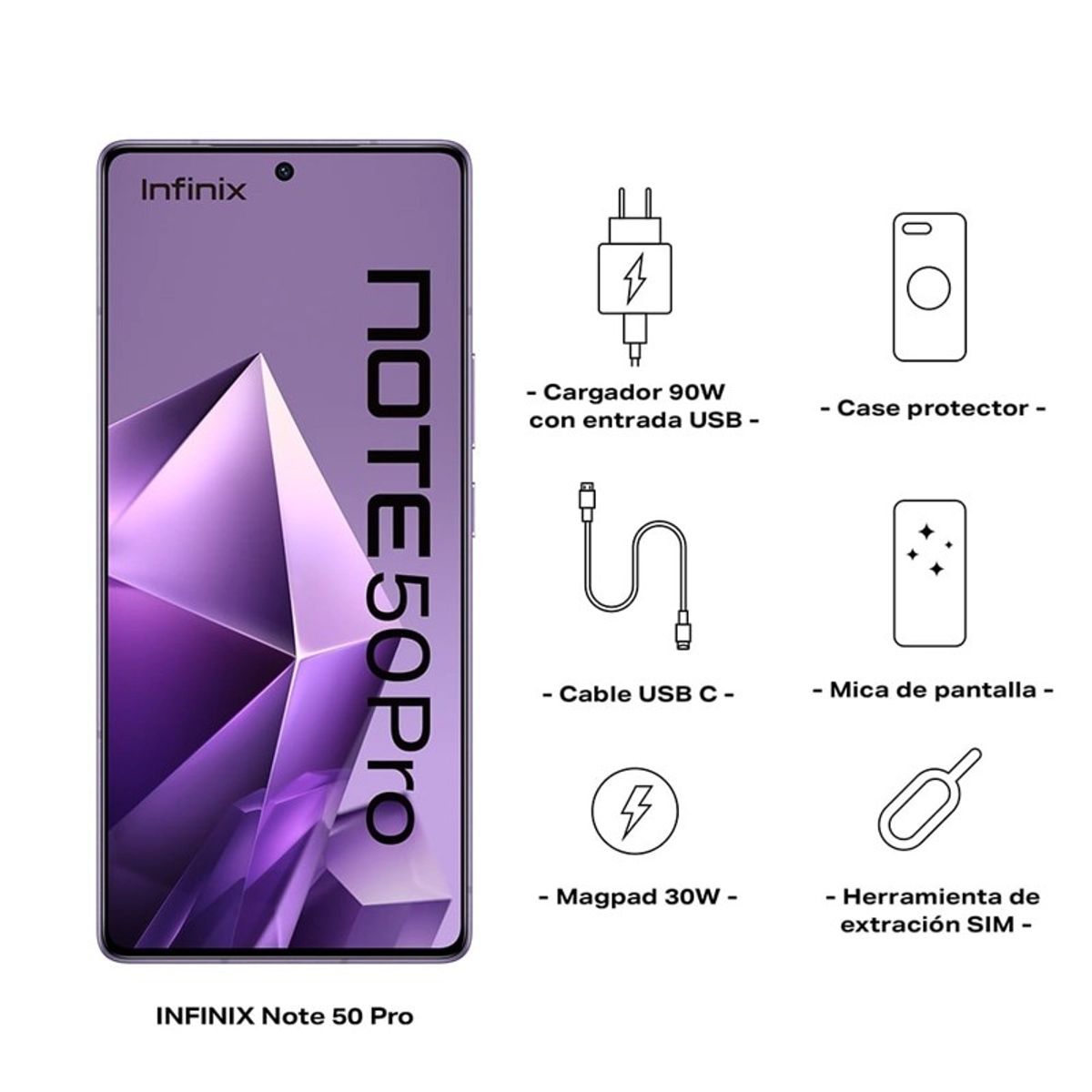 INFINIX - INFINIX NOTE 50PRO 8RAM 256GB ENCHANTED PURPLE