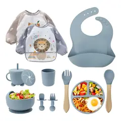 GENERICO - Set Alimentación Bebé Silicona Libre Bpa Antideslizante12pcs