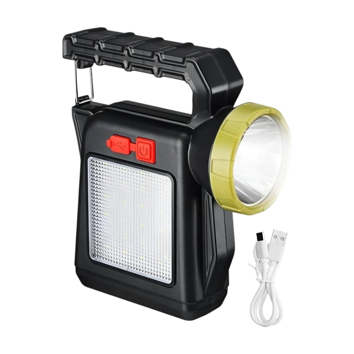 BIGBAMSPACE - Linterna Solar Portátil Recargable USB Lámpara Frontal y Lateral