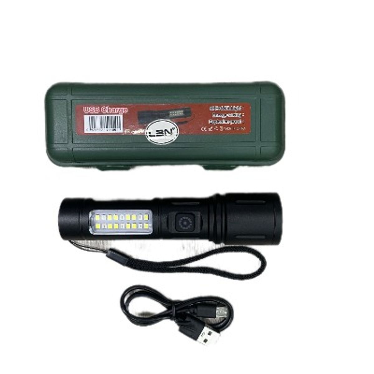 LBN - Linterna Recargable Lbn Usb Charge 603 Blanco Negro