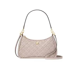 KATE SPADE - Cartera Kayla Mediana Entrelazado Taupe