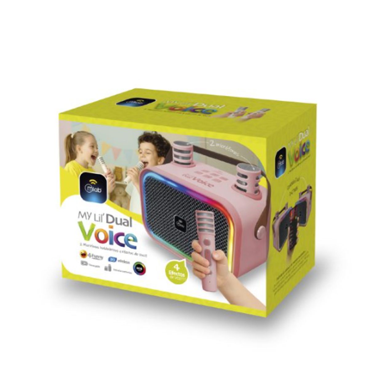 MLAB - Parlante Mlab Rosa Bluetooth Portátil 5w Kids Exterior Luces Led Karaoke