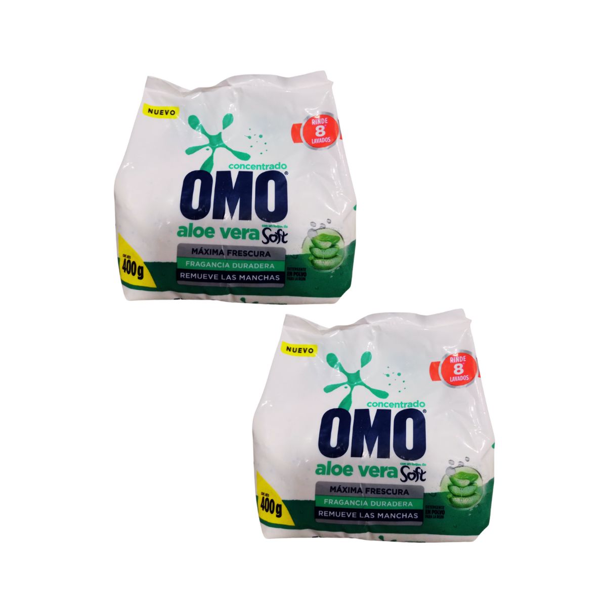 OMO - Pack 2 Detergente En Polvo Omo Aloe Vera 400g