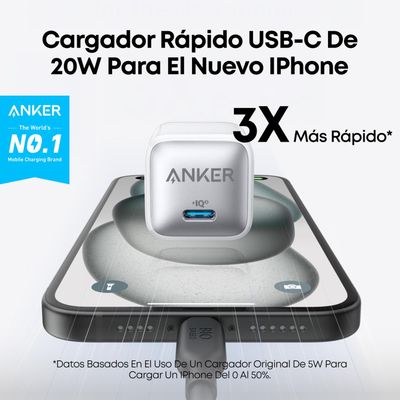 Imagen 2 del producto Cargador Carga Rápida 511 Nano Pro 20W USB-C PowerIQ 30 Blanco