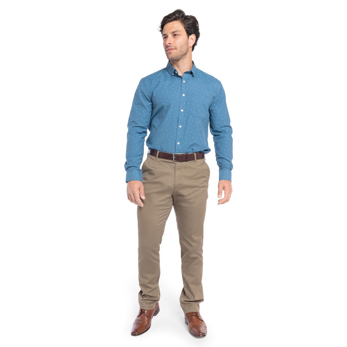 KOTTING - Camisa Manga Larga Estampada Hombre