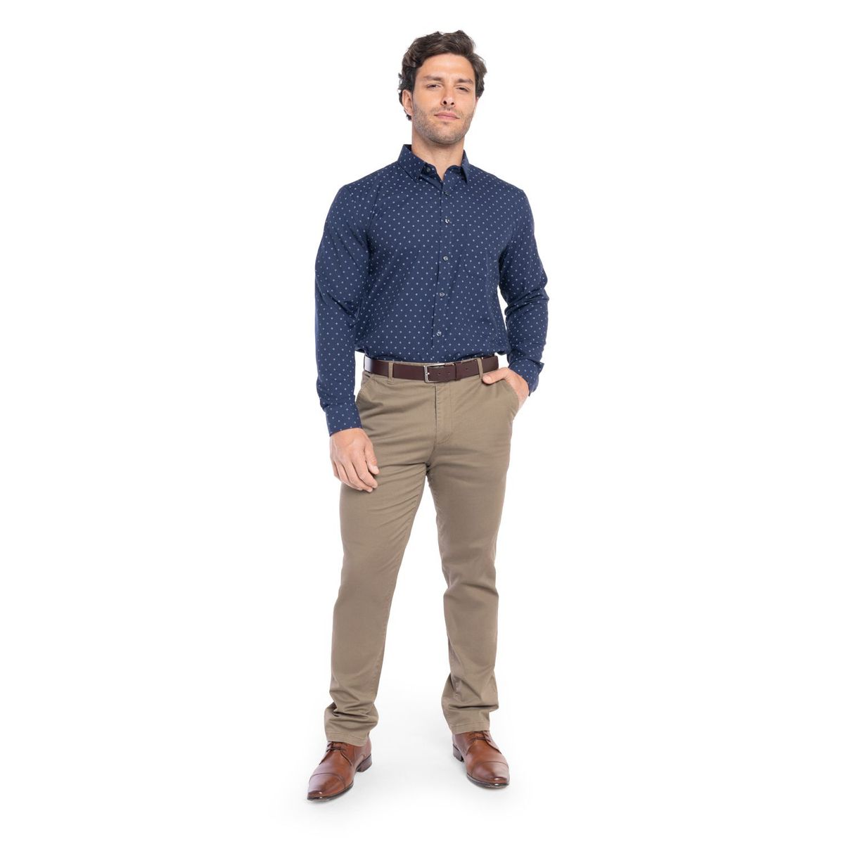 KOTTING - Camisa Manga Larga Estampada Hombre